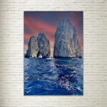 Quadro su tela Capri Sunset Faraglioni
