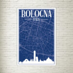 Quadro su Tela Bologna Map