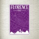 Quadro su Tela Firenze Map