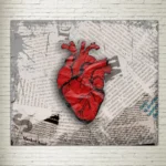 Quadro su Tela Heart Newspaper