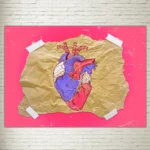 Quadro su Tela Heart Pink