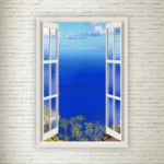 Quadro su Tela Finestra con mare