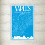 Quadro su Tela Napoli Map