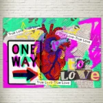 Quadro su Tela Oneway Heart