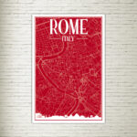 Quadro su Tela Roma Map