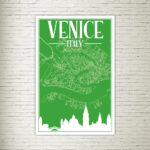 Quadro su Tela Venezia Map