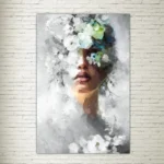 Quadro su Tela Woman Abstract Flowers