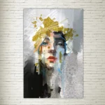 Quadro su Tela Woman Abstract Gold