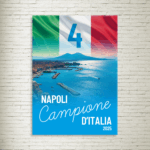 Quadro su Tela 4° Scudetto del Napoli con golfo