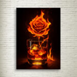 Quadro su Tela Fire Rose
